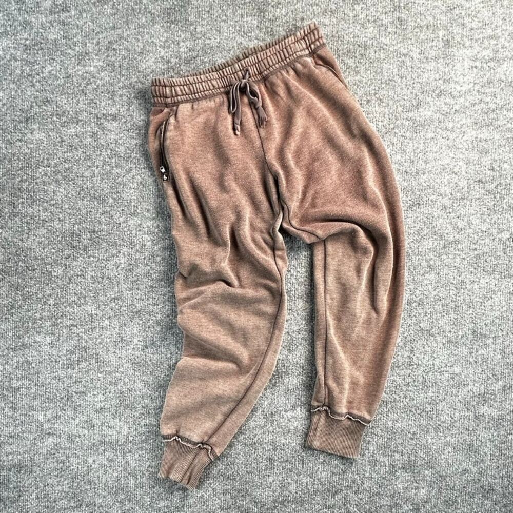 Aerie Women’s XS Heathered Mauve Brown Zip Pocket Fleece Jogger Sweatpants